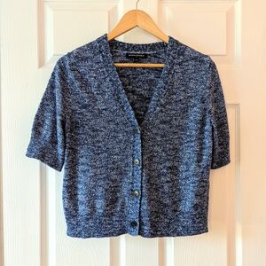 Banana Republic Blue Short Sleeve Cardigan Sweater V-Neck